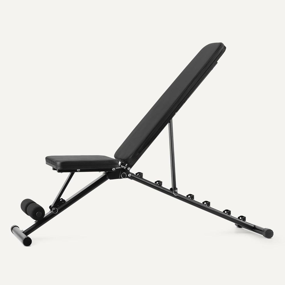Adjustable Workout Weight Bench Press, Foldable for Home Gym, Black