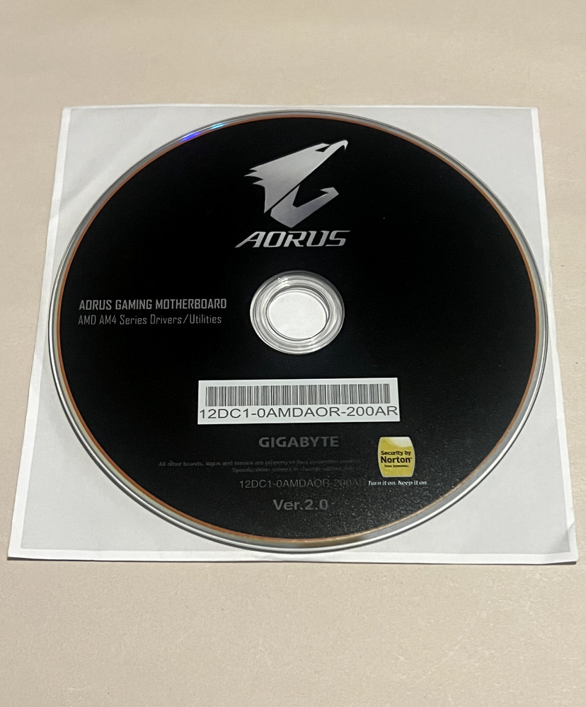 AORUS Gigabyte AMD AM4 Series Driver/Utilities Version 2.0 Installation Disc