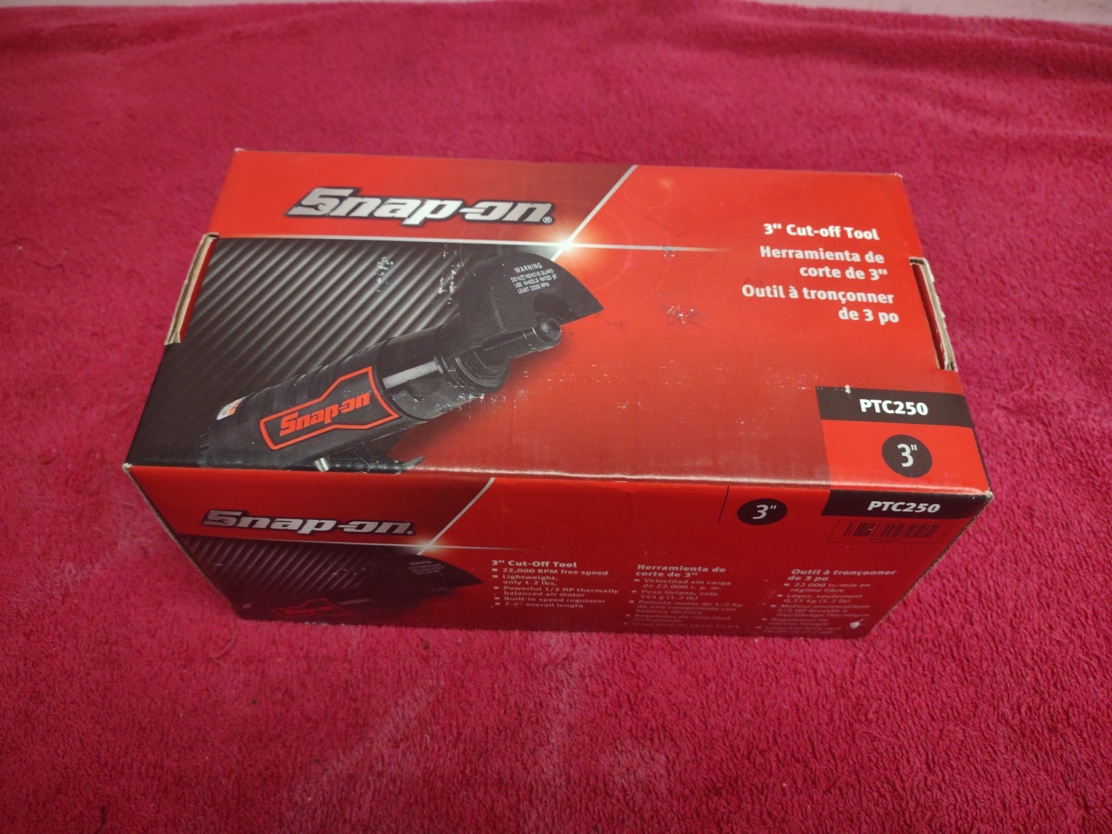 NEW!!! Snap On 3" Red Cut-Off Tool 1/2 HP PTC250 22,000 RPM