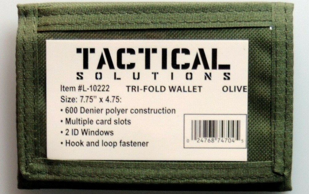 Tactical Military Tri- Fold Polyester Wallet with Multiple Card Slots