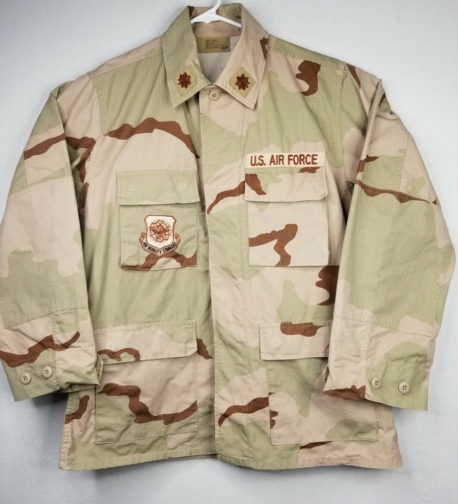 USAF Air Force Desert Camouflage Jacket USCENTAF Patch "chocolate chip" Medium