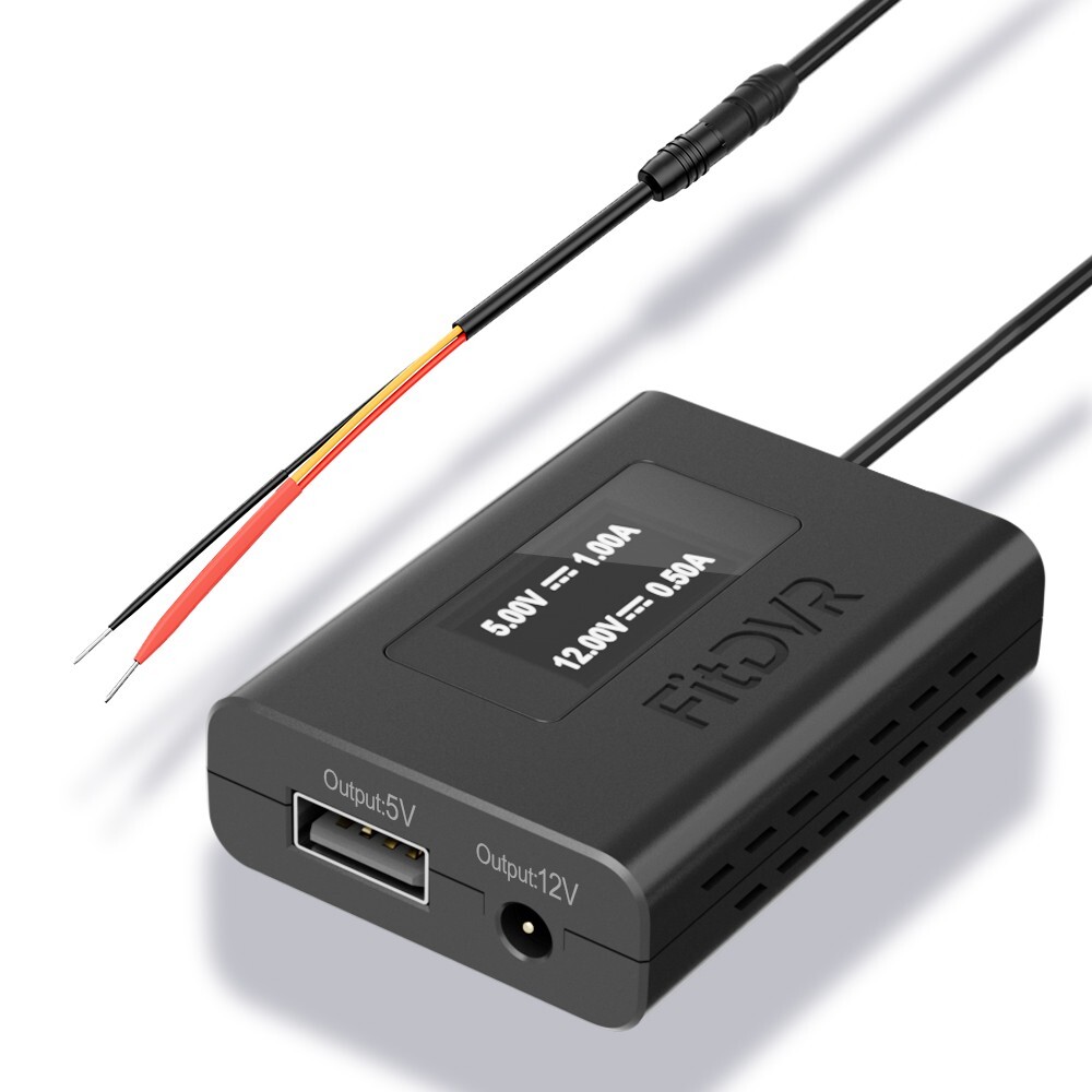 FitDVR Universal Dash Cam Power Adapter for All Car Models.