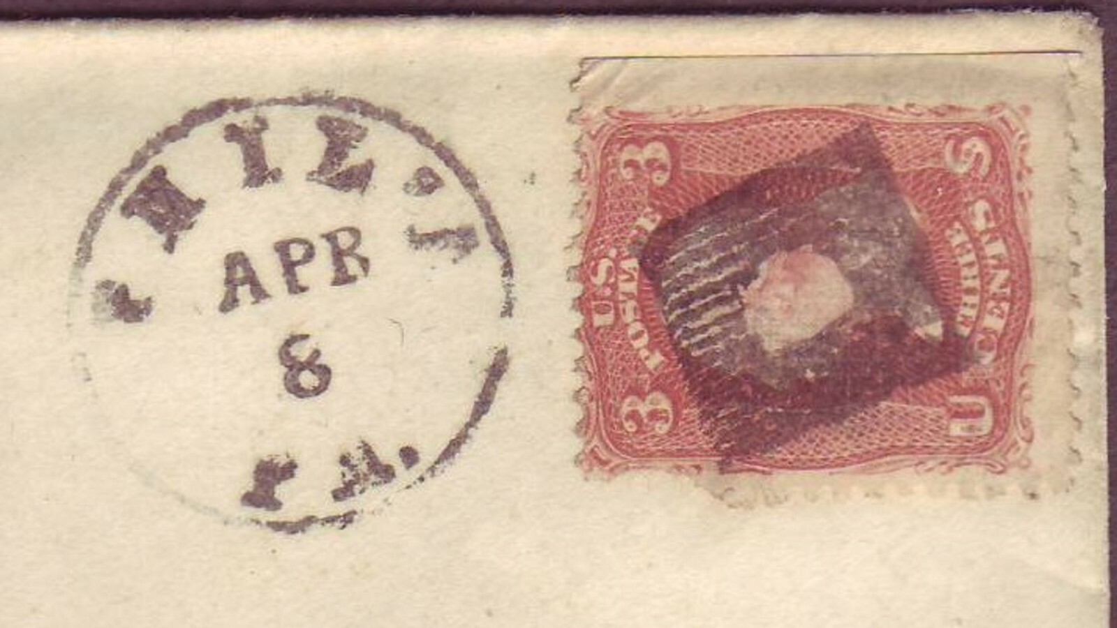 PHILA  PA FANCY CANCEL  - PERFECT STRIKE on PENNA Cover w GRILLED STAMP - RARE !