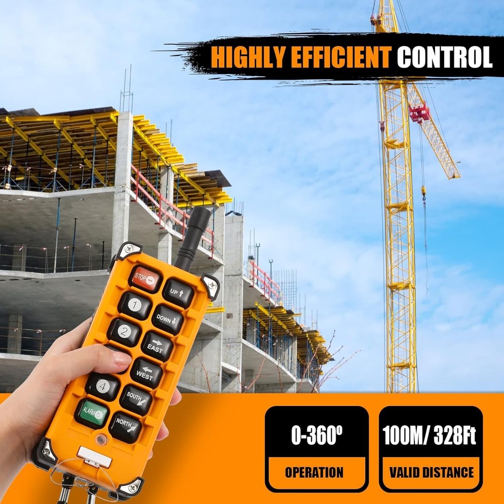 Heavy-Duty 12V Wireless Crane Controller with Protection - Ergonomic Design