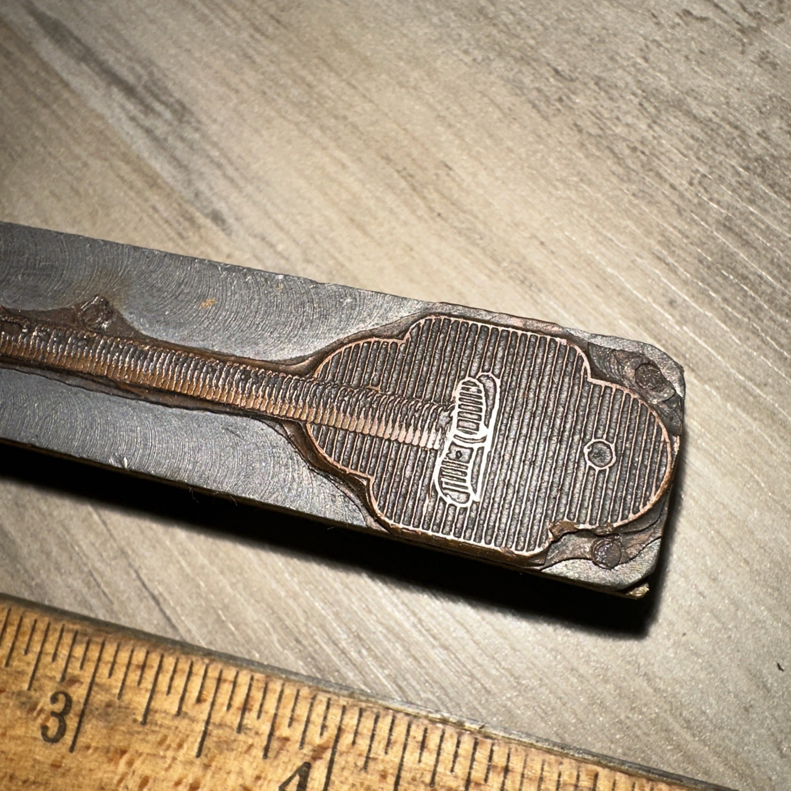 Printing Block “ Unknown Image? Clasp? “ Copper Face Block