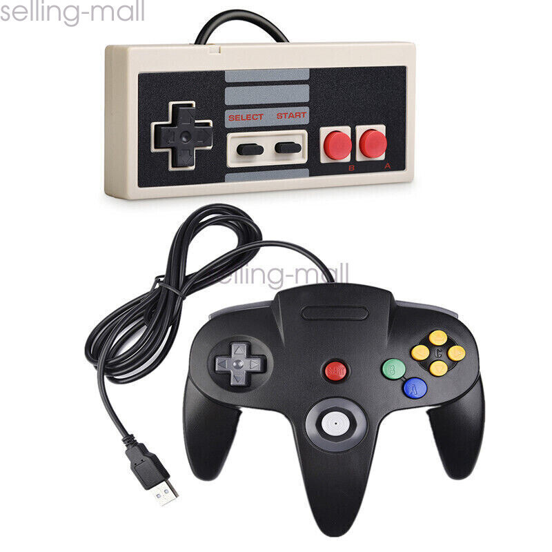 For PC Mac Raspberry Pi 3 Windows 7 10 Game USB N64 Controller + NES Controllers