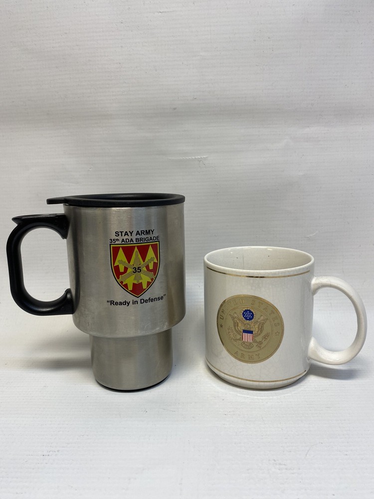 US Army Stainless and Ceramic Coffee Mugs