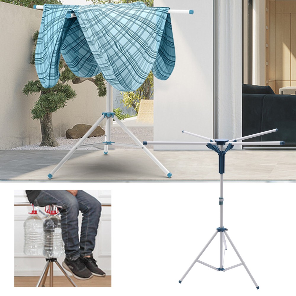 110-180cm Adjustable Height Foldable Drying Rack Space Saving Clothes Dryer Rack