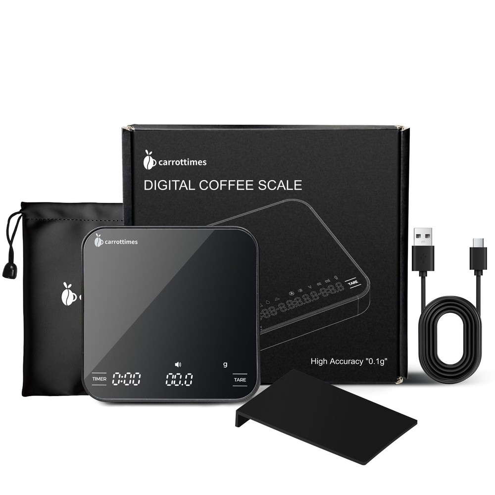 Rechargeable Mini Coffee Scale with Timer 2kg/0.1g Precision Espresso Scale