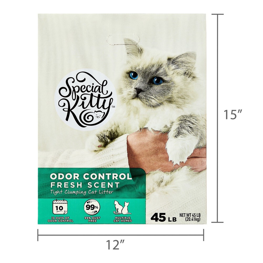 (2 pack)Clumping Clay Cat Litter, Fresh Scent, 45 lbs Box