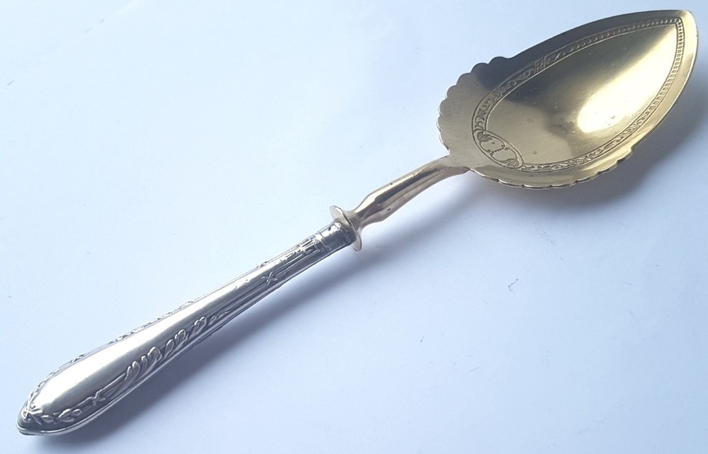 Unusual Serving Spoon Silver around 1900 M795