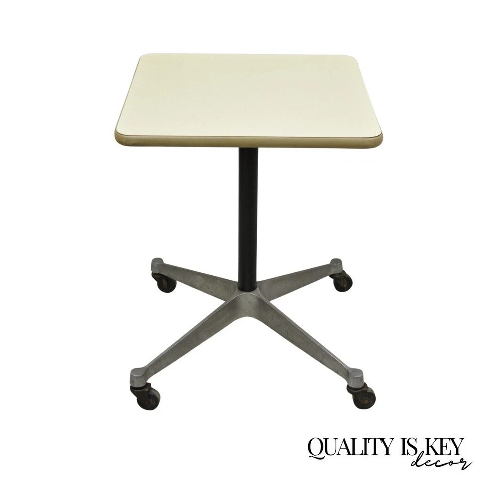 Vintage Herman Miller Eames Mid Century Modern Rolling Contract Base Side Table