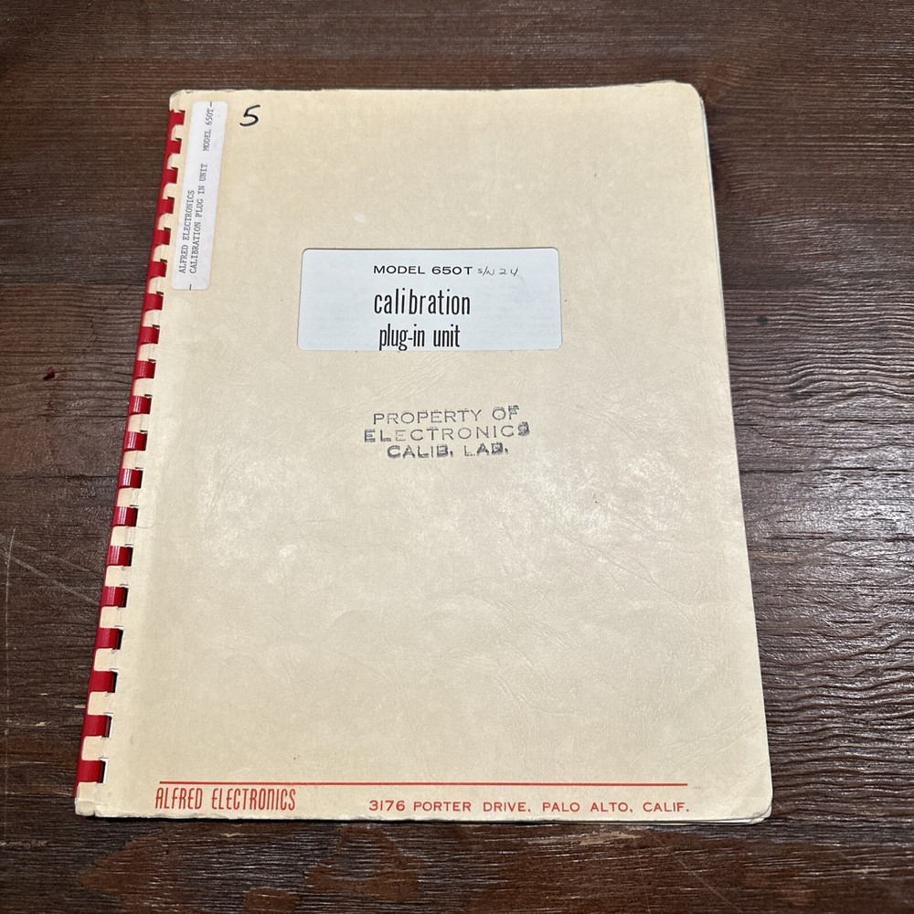 Alfred Electronics Model 650T Calibration Plug-In Unit Instruction Manual 1966