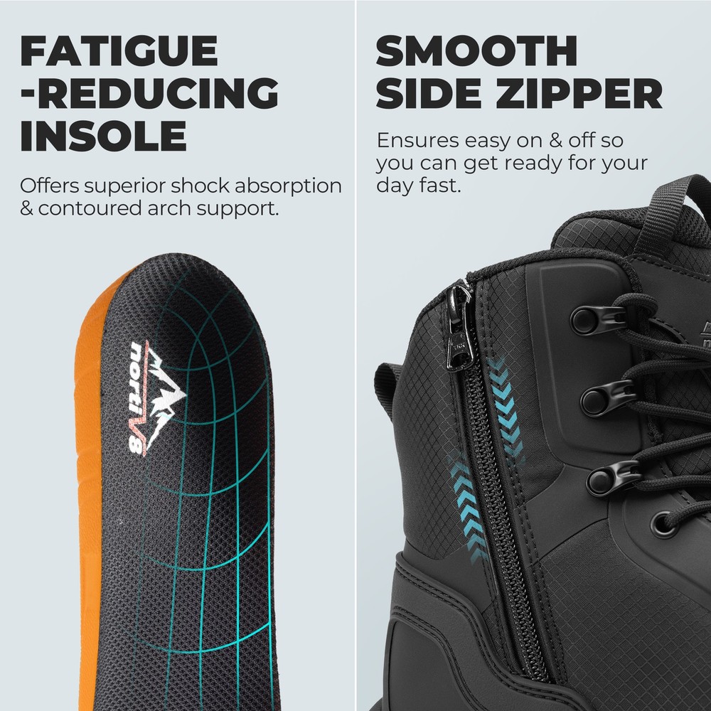 Men's Composite Toe Safe & Protective Work Boots Lightweight Construction Boots