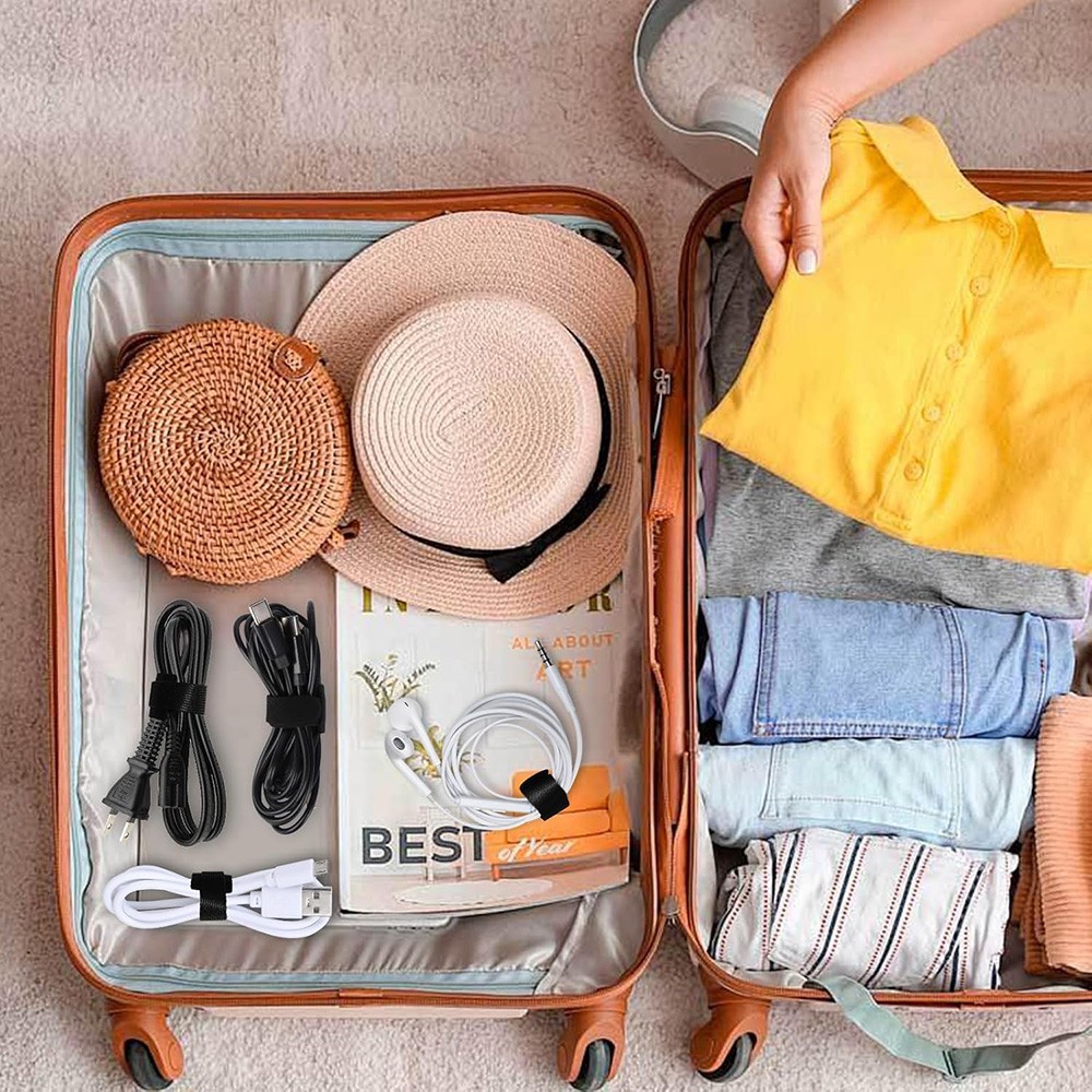 200PCS 4+6+8+10" Reusable Cable Ties Wire Cord Management Adjustable Organizer