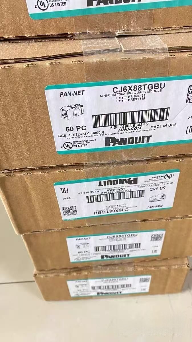 New CJ6X88TGBU (BOX OF 50) For Panduit Cat6a 10 Gig Mini-Com Jack Blue