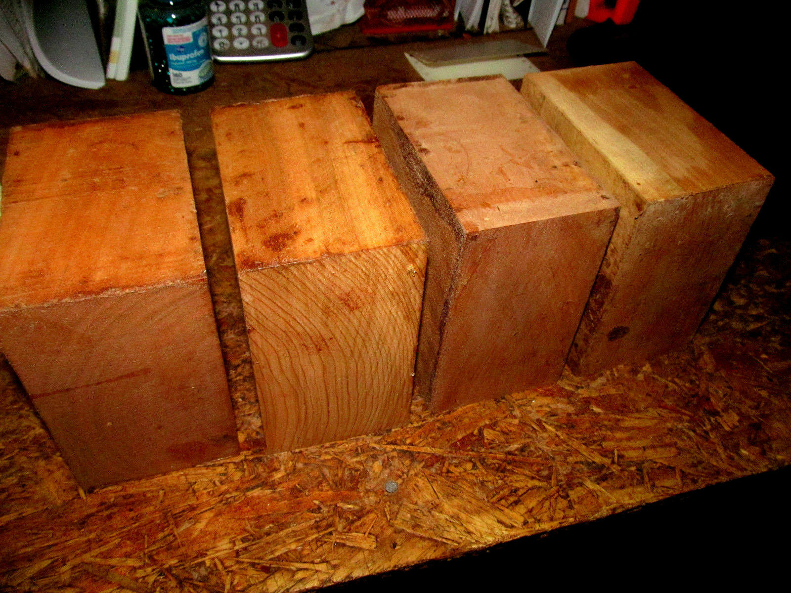FOUR BEAUTIFUL BLACK CHERRY BOWL BLANKS LATHE TURNING BLOCKS WOOD 6" X 6" X 3"