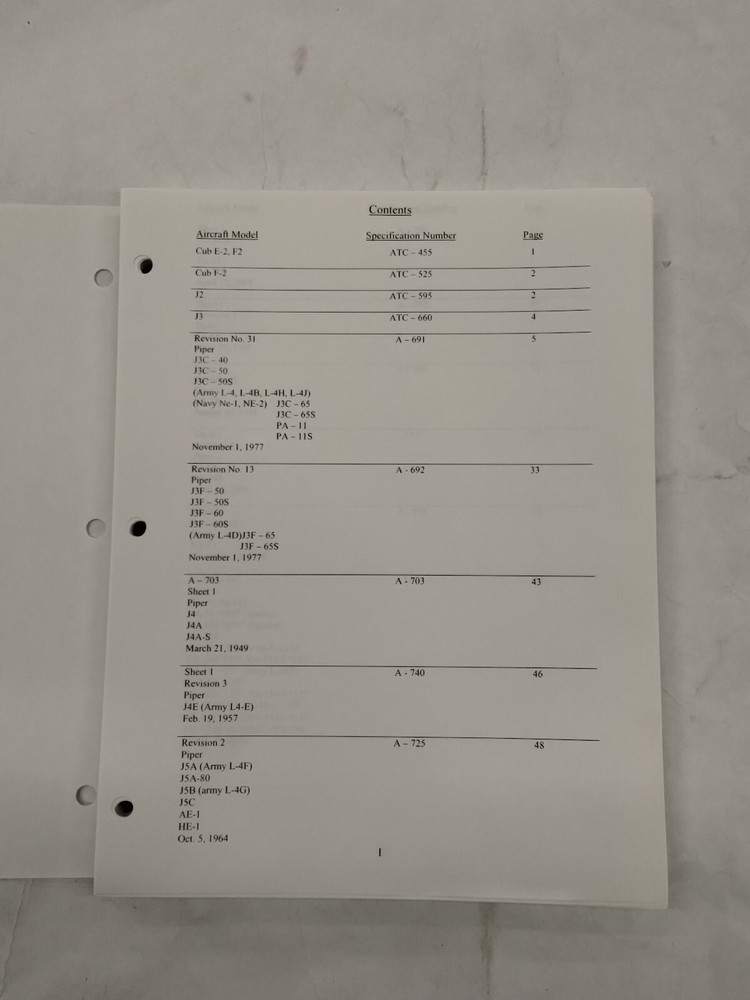 Piper Aircraft Type Specifications Manual-Copy