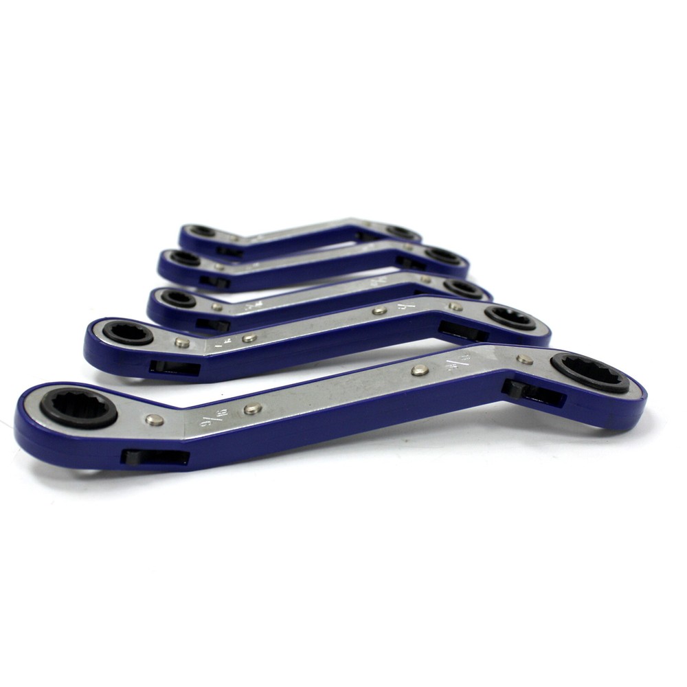 New 5pc SAE Offset Ratchet Box Wrench Set-Sae