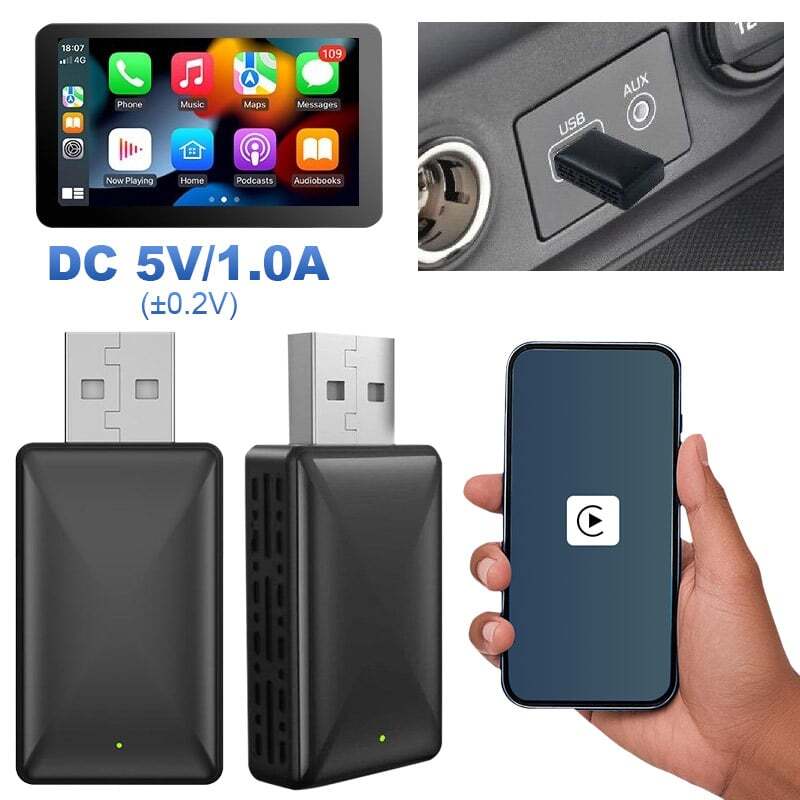 2026 Upgrade Wireless CarPlay Adapter USB for Android Auto – Plug & Play