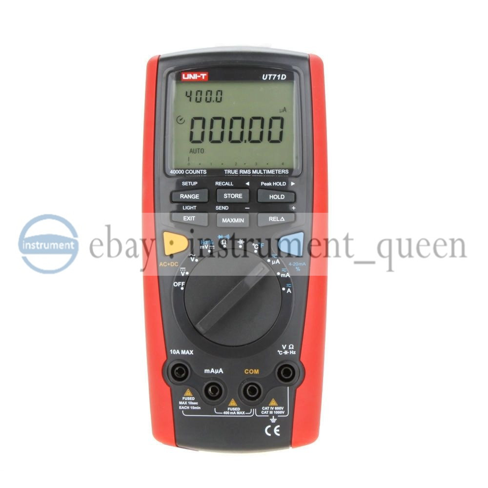UNI-T UT71D True RMS Auto Data Log Digital Multimeter AC DC Volt Ohm Cap Tester