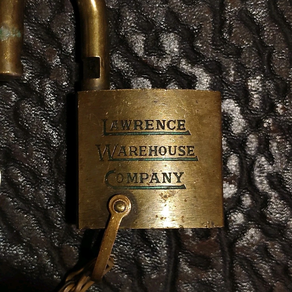 Lawrence Warehouse Chained Padlock Used Has Key