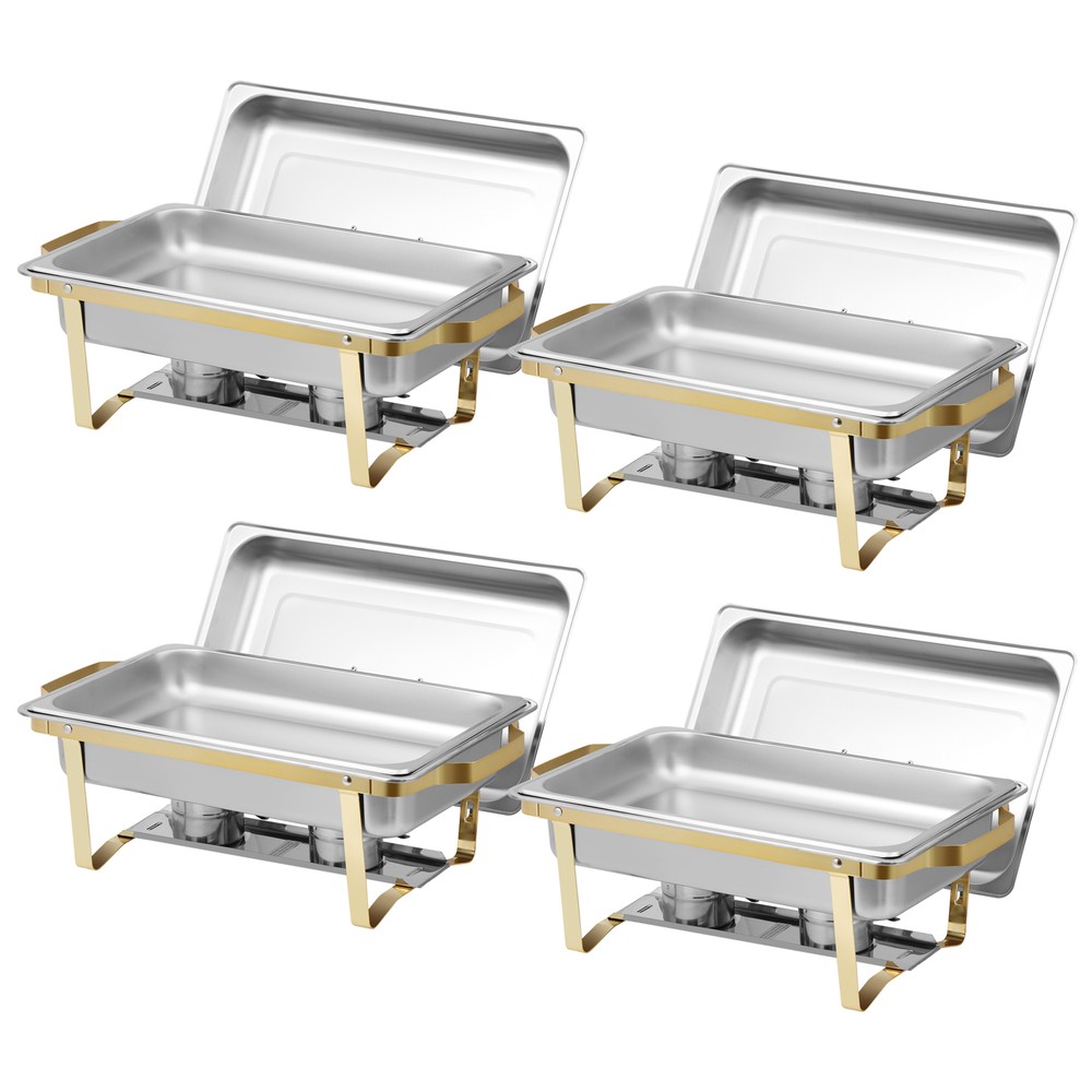 8 Pack Chafing Dishes Buffet Set 8 Qt Rectangular Chafer and Buffet Warmer Set