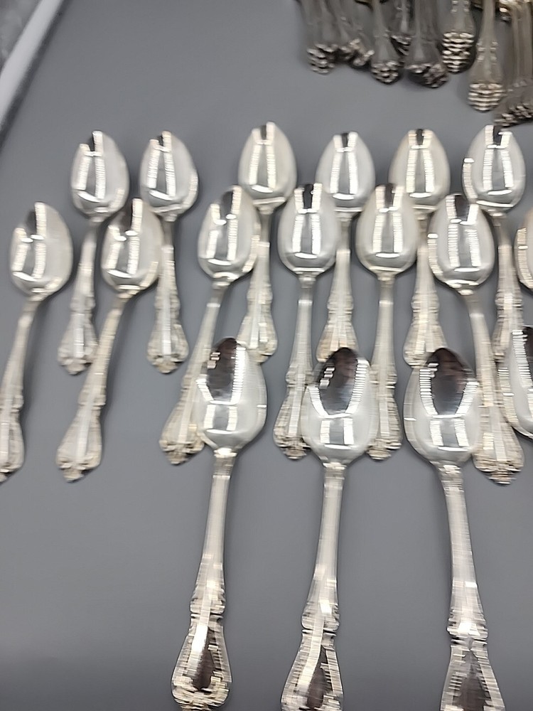 WM Rogers Oneida Silver Overlay 115 Piece Chalice Harmony Flatware Set