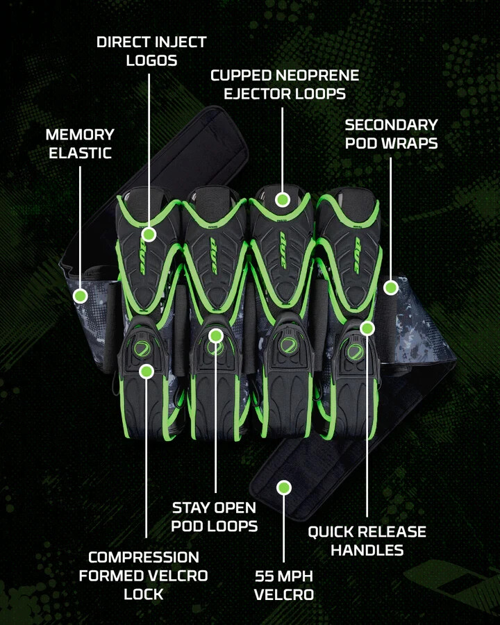 Dye Assault Pack PRO Harness 4+5 Dyecam Black/Lime