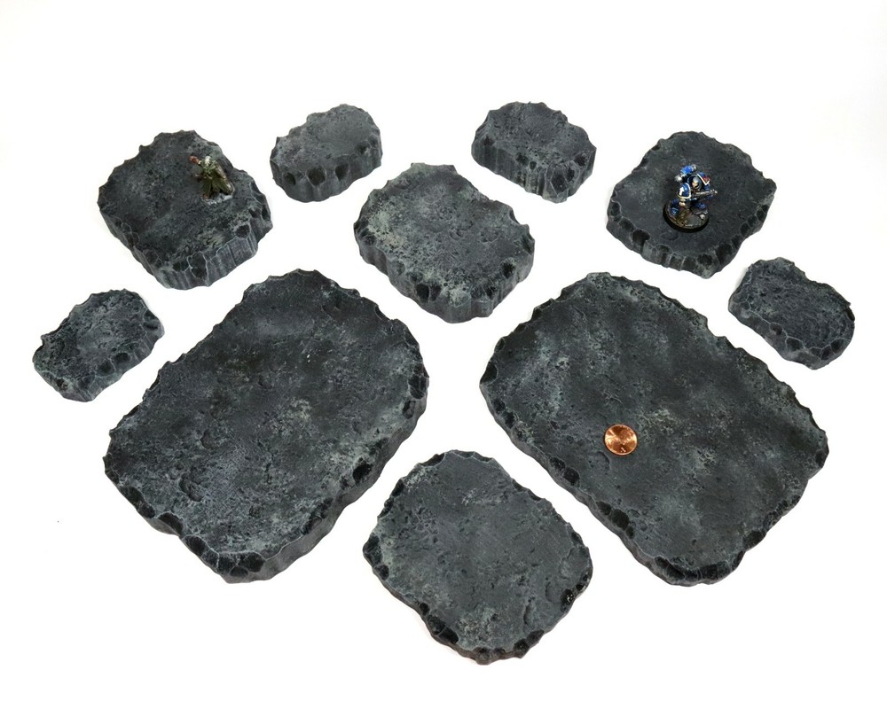 Handmade Basalt Black Stacking Hills -Premium Modular Terrain for Tabletop Games