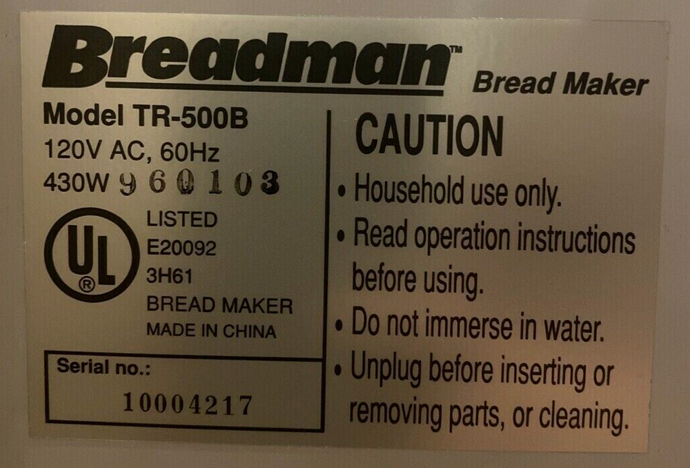 Temperature Sensor Assembly for Breadman Bread Maker Model TR-500B only