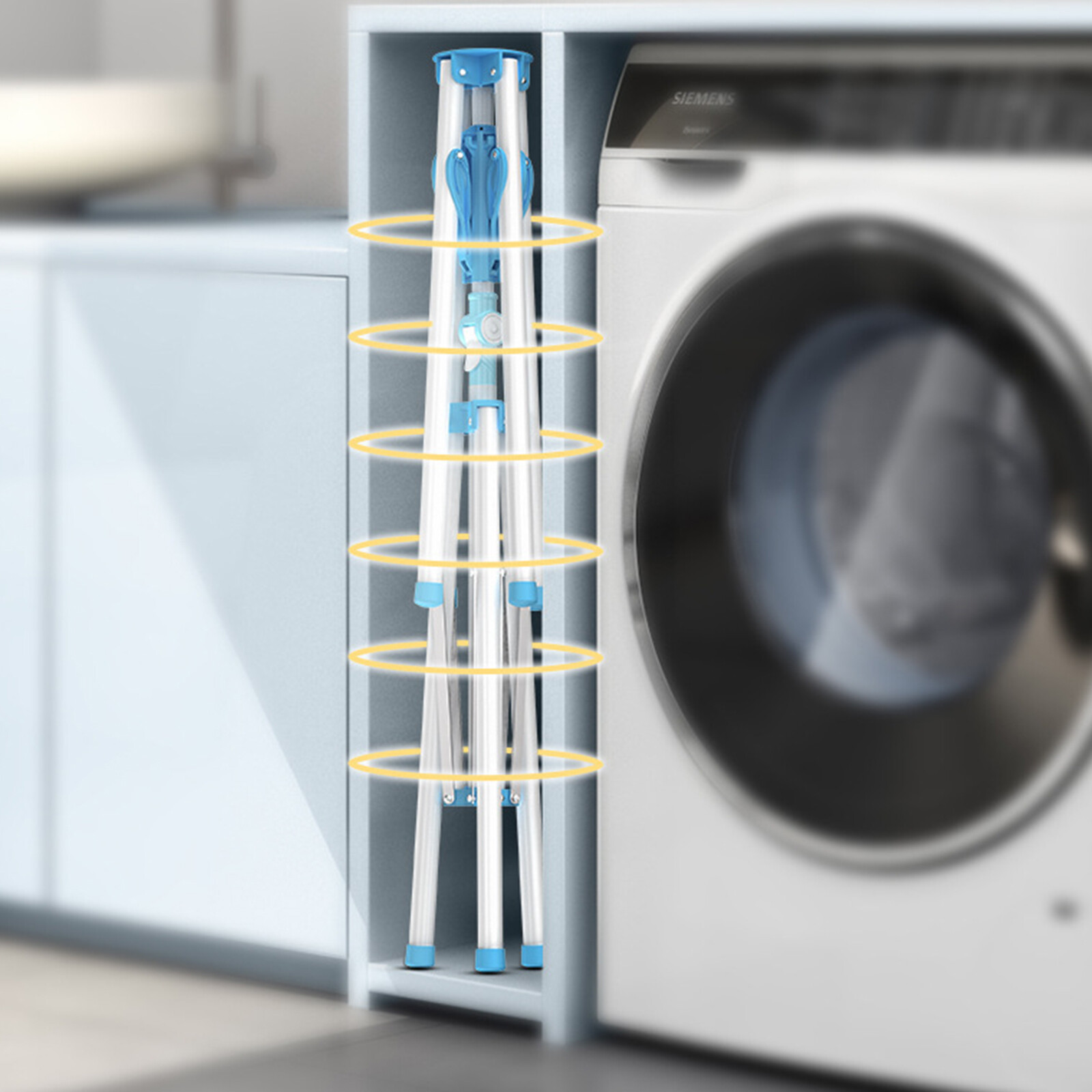 Tripod Clothes Drying Rack Laundry Coat Hanger Metal Garment Rack Stand Foldable