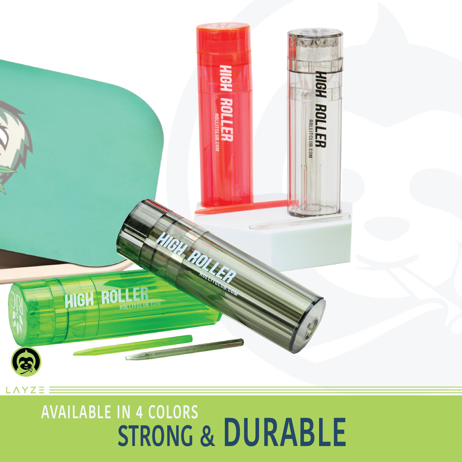 CLEAR HIGHROLLER Herb Grinder & Cone Loader | Portable Pre Roll Cone Filler | GR