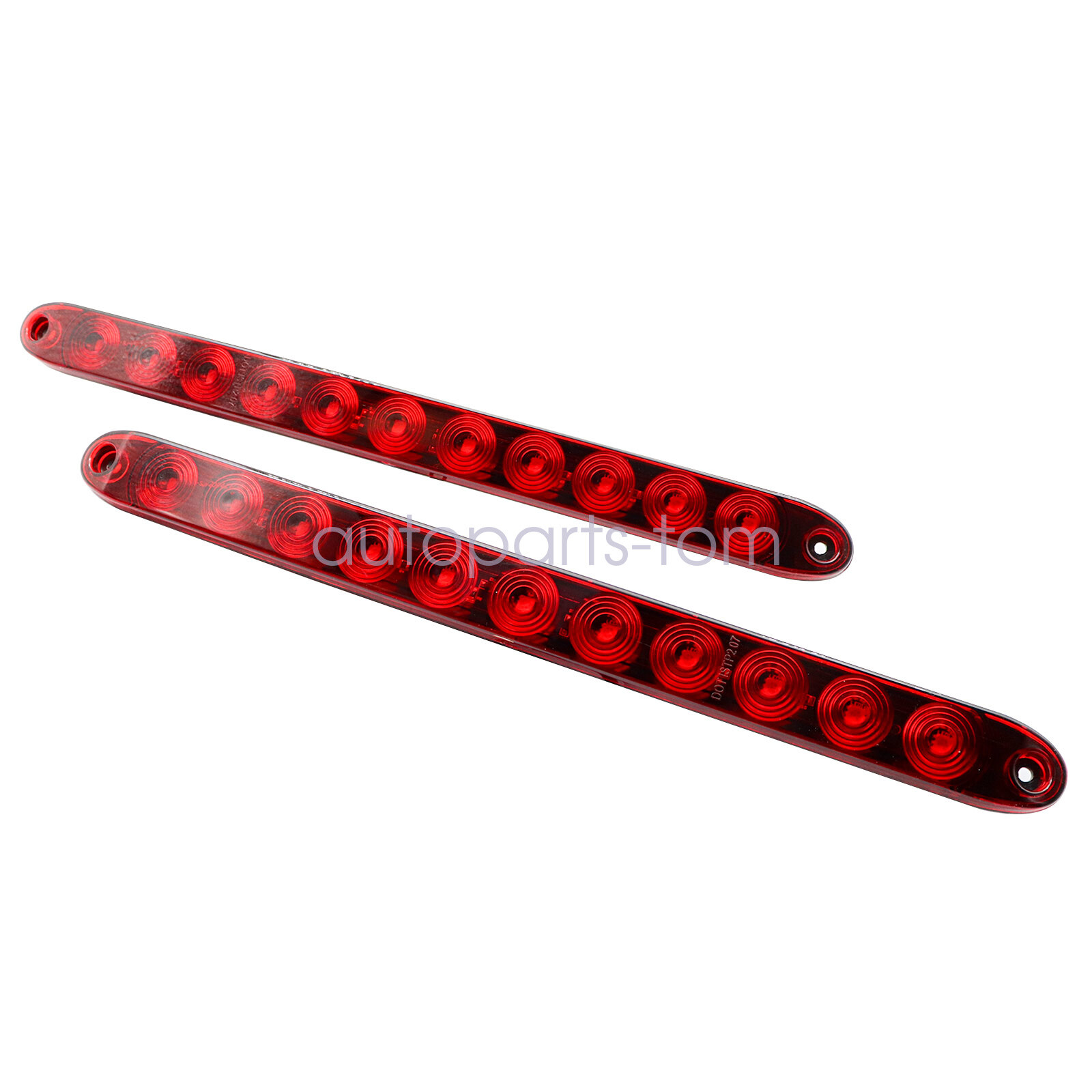 2Pcs 16inch Red Truck Trailer Light Bar 11 LED Stop Turn Tail Brake Lights Strip