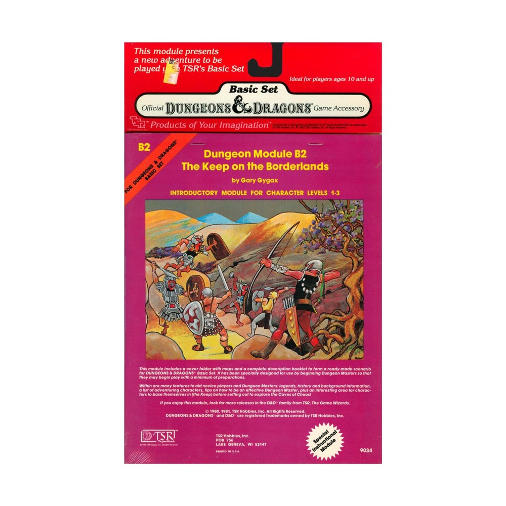 TSR Basic D&D Keep on the Borderlands (Rare, Hanger Card Ed) SW (VG+/New)