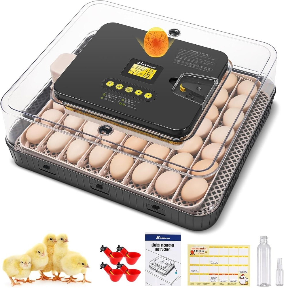 56 Egg Incubators for Hatching Eggs with Automatic Egg Turning and Egg Candler-