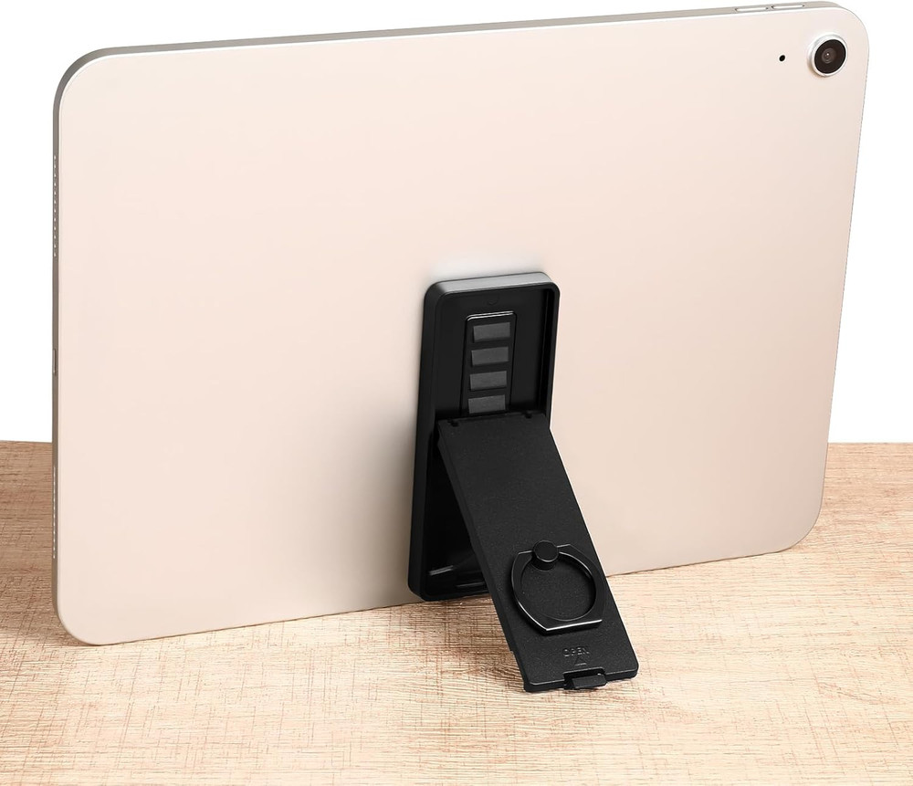 Universal Tablet Ring Holder Black Tablet Stand Foldable Multi Angle Tablets Gri