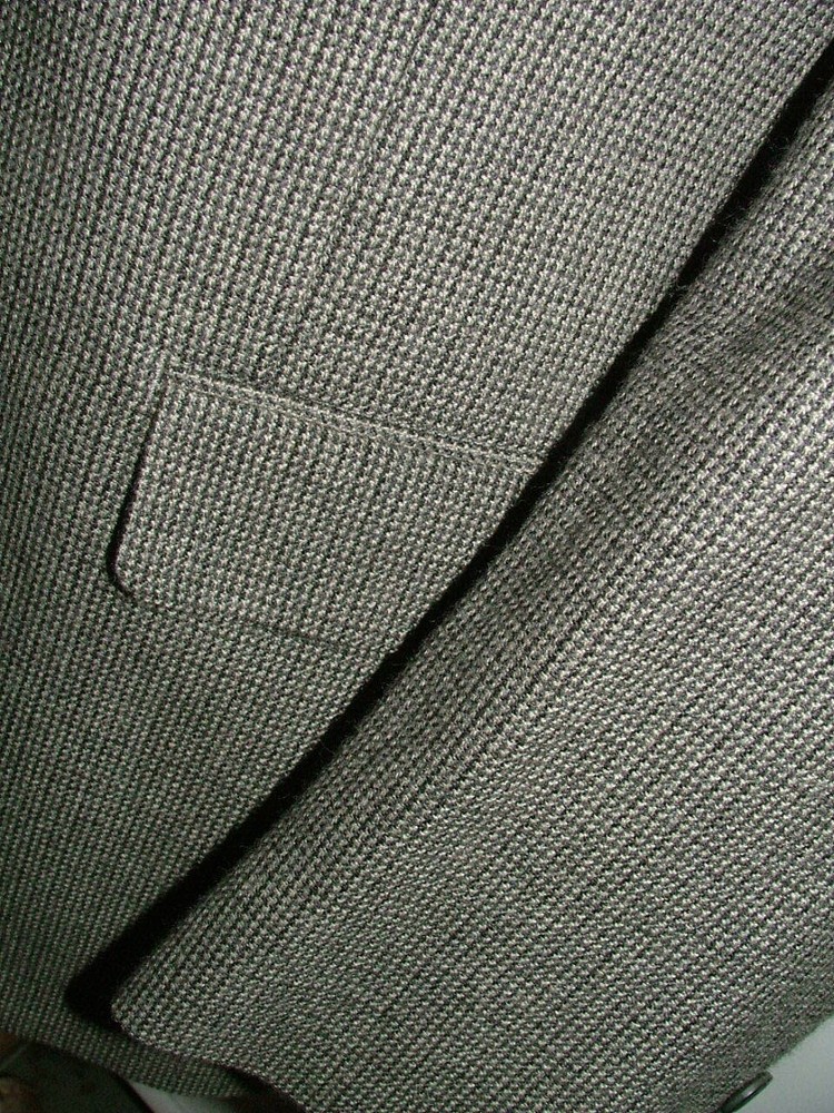 MENS CHAPS BLAZER SIZE 42 R 100% WOOL GRAY BLACK SOLID #305