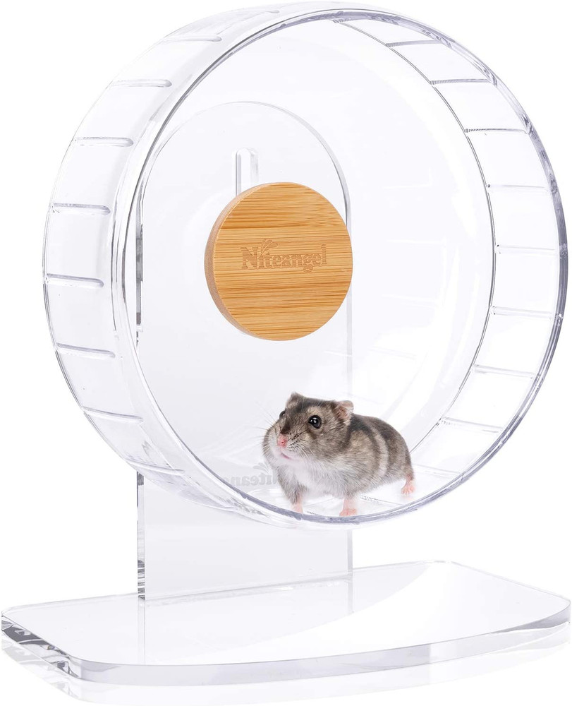 8.2-Inch Super-Silent Hamster Exercise Wheels with Platform: - Quiet Spinner Ham