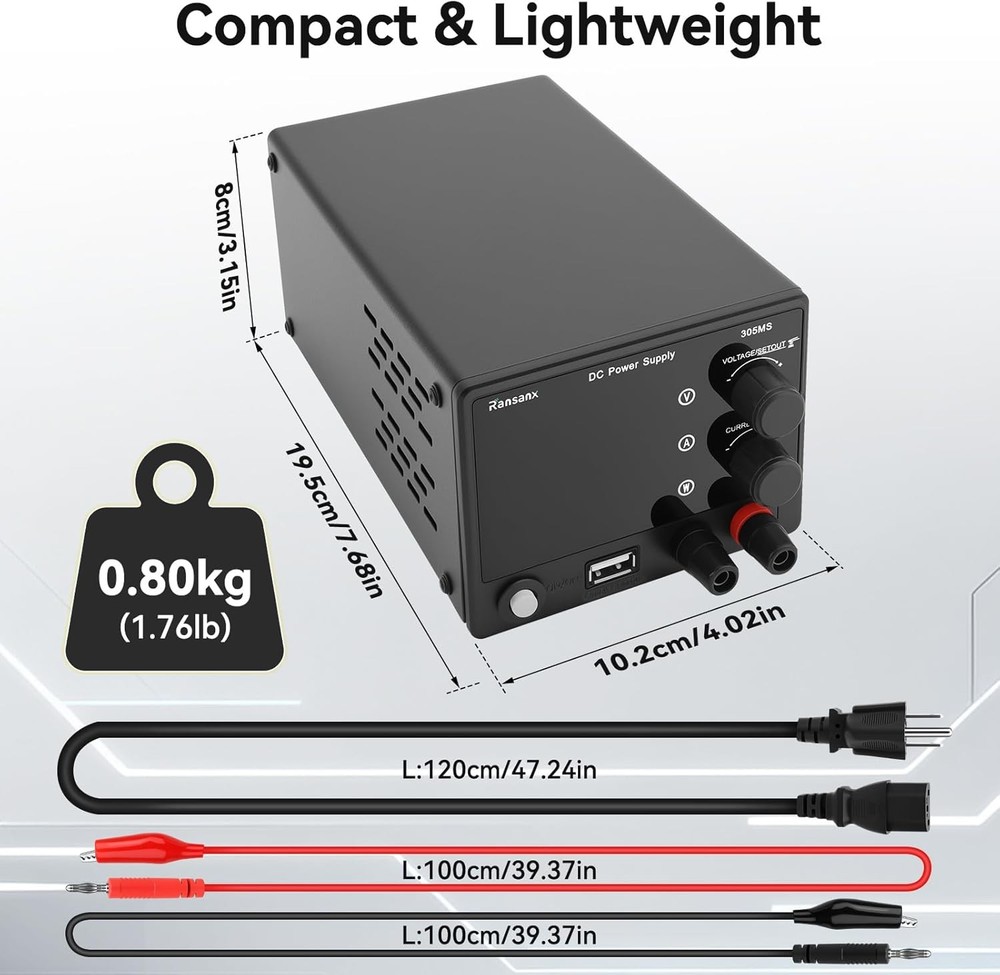 0~30V 0-10A Adjustable DC Power Supply Variable Output Bench Switching 18 Watts