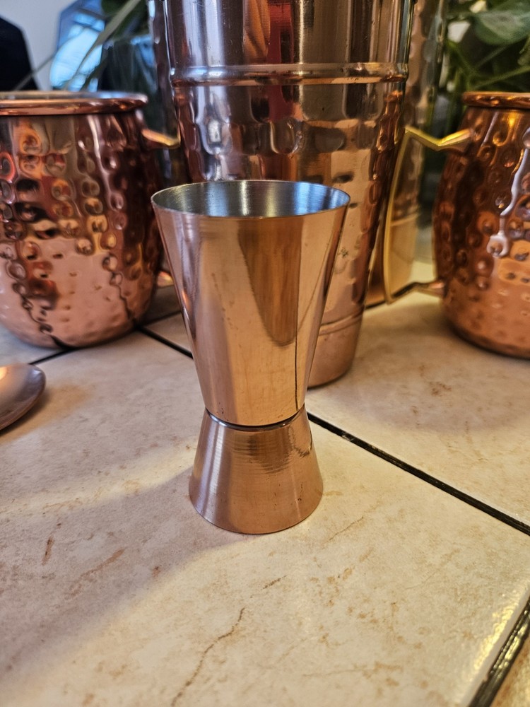 Hammered Copper Bar Tools Drink Mix Set