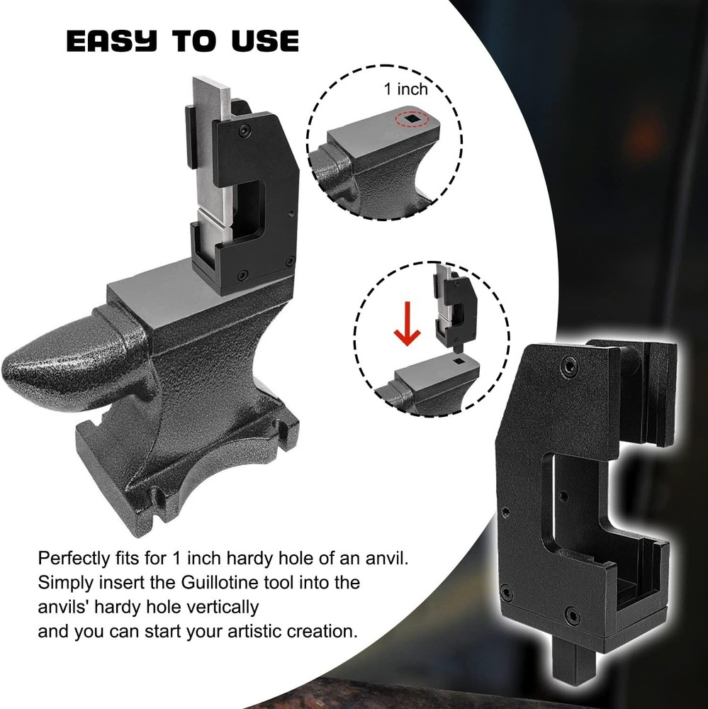 5Pcs Blacksmith G2 Guillotine Tool, Blacksmith Slash Fullering Tool w/Flat Dies