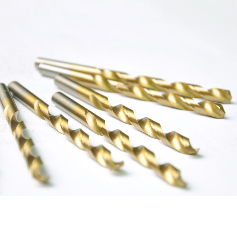 Drillforce 10PCS 15/64" Titanium Drill Bits Set HSS Metal Woodworking Drill Bit
