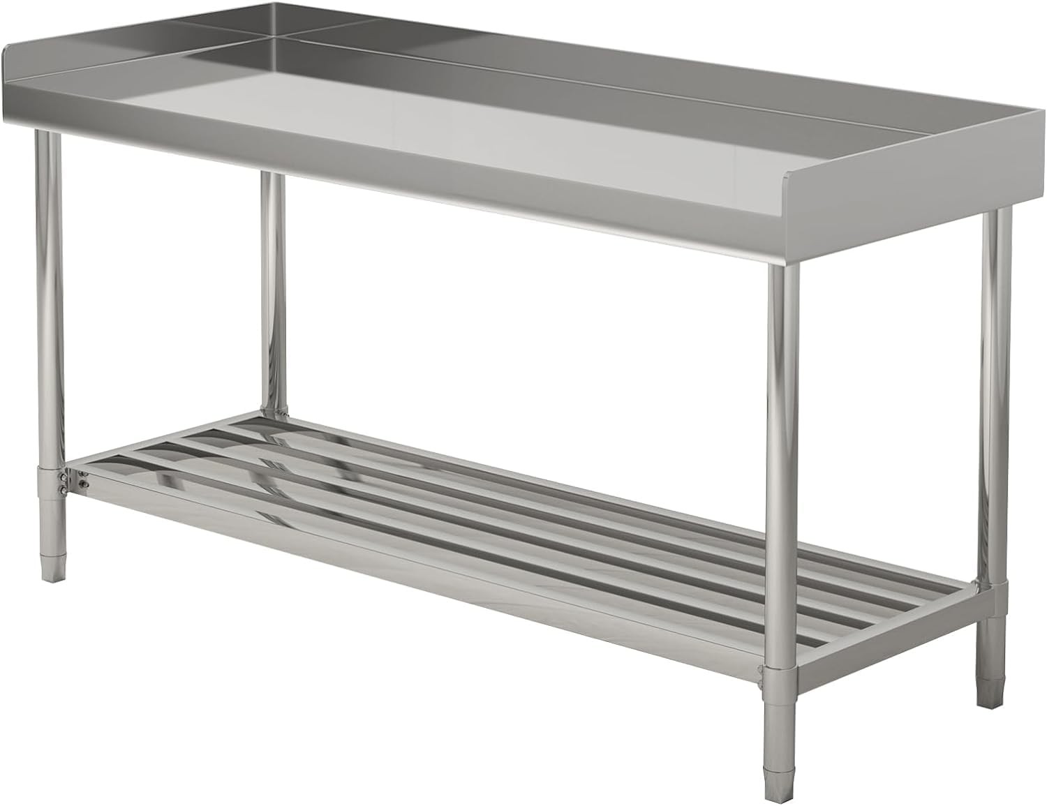 48"x24" Stainless Steel Work & Prep Table with Backsplash for Commercial Kitchen
