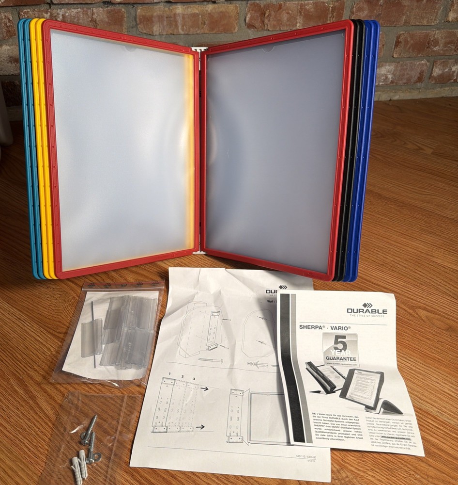 DURABLE - SHERPA® DISPLAY PANEL SYSTEM w/10 Panels 536000 Open Box