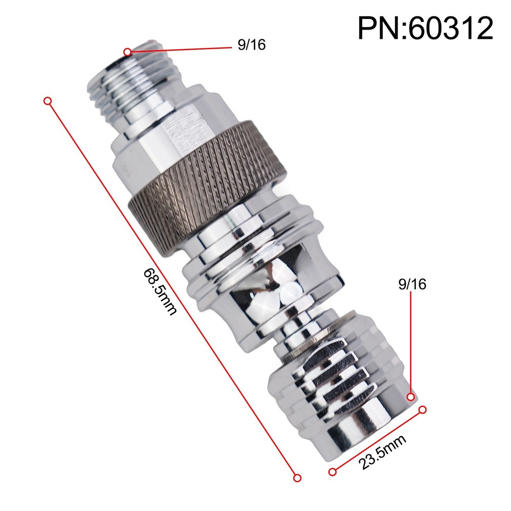 Diving full face secondary head adjuster self-locking connector adapter