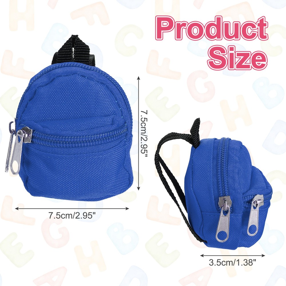 Mini Doll Zipper Backpack, Tiny Doll Backpack(Dark Blue)