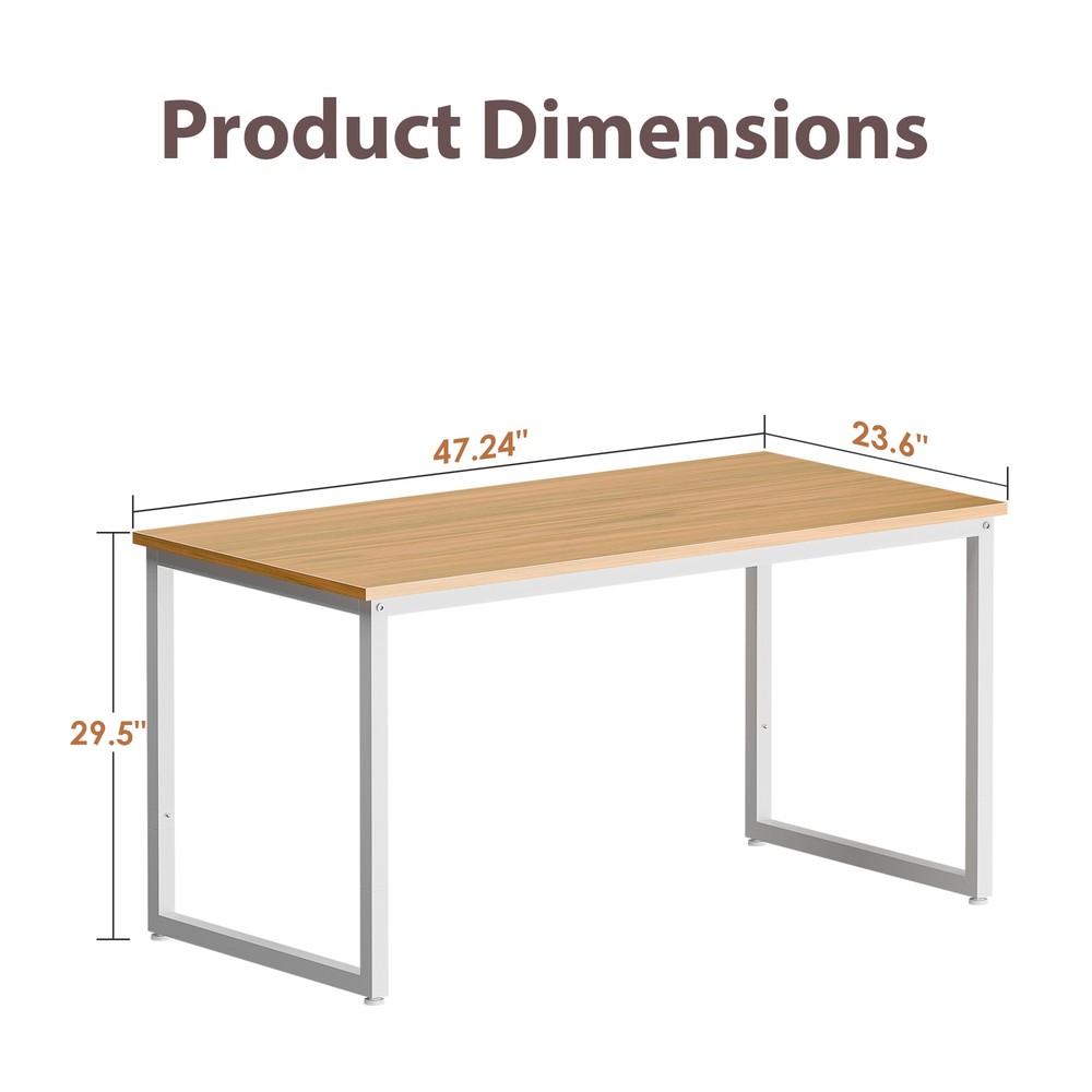 Home Office Desk 47'' Laptop PC Computer Table Writing Table Rectangle Natural