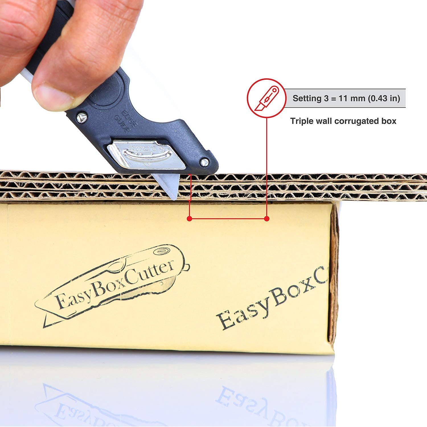 Easy Cut 1000 White Safety Box Cutter Tool Standard Replacement Blades