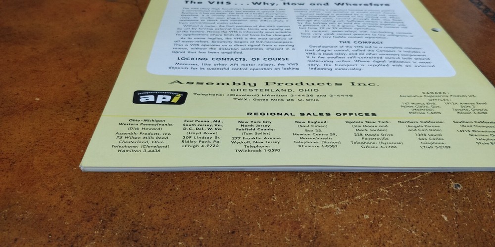 1959 ~ API Assembly Products INC ~ Bulletin 104-E ~ Inter-relays